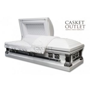 white-throne-metal-casket